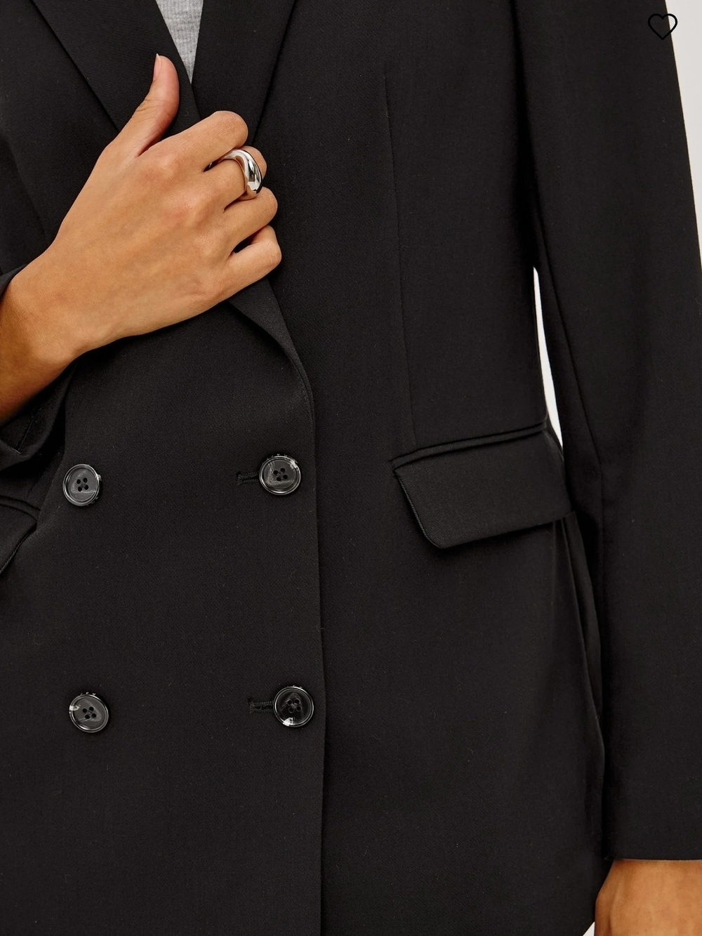 Black Double-Breasted Women's Blazer Jacket